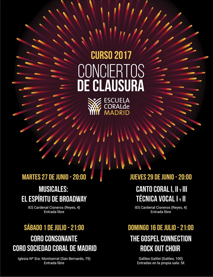 Conciertos de Clausura de la Escuela Coral de Madrid