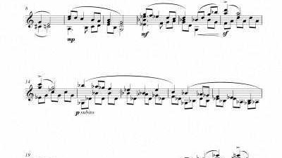 Partitura para guitarra. Breve nocturno - Nivel de dificultad: medio