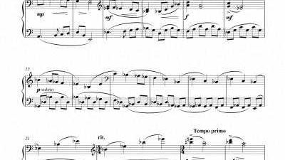 Partitura para piano IV - Nivel de dificultad: bajo