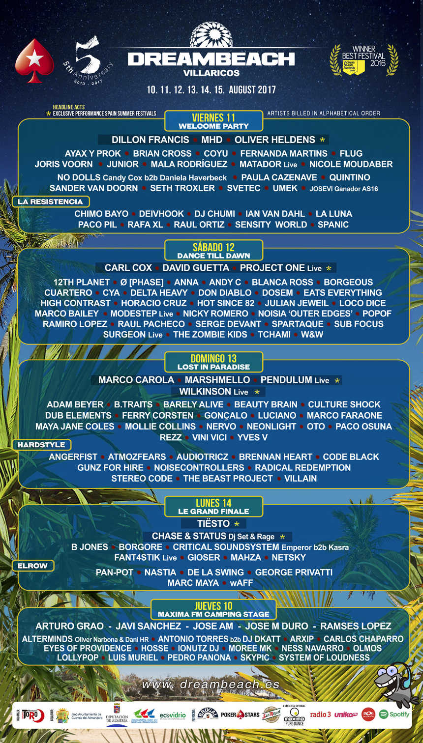 Festival Dreambeach Villaricos anuncia los horarios de su 5º aniversario