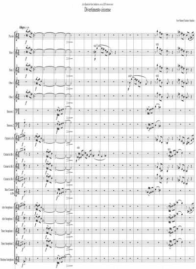 Partitura para banda sinfónica – Nivel de dificultad: medio