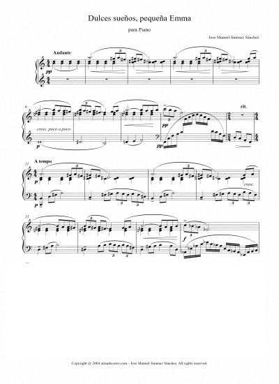 Partitura para piano III – Nivel de dificultad: medio