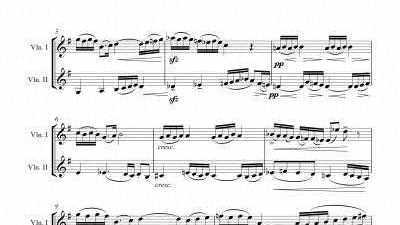 Partitura para dúo de violín I - Nivel de dificultad: medio