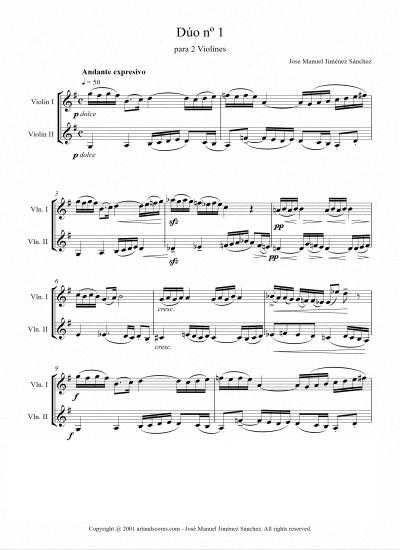 Partitura para dúo de violín I – Nivel de dificultad: medio