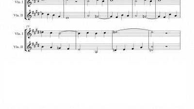Partitura para dúo de violín II - Nivel de dificultad: bajo
