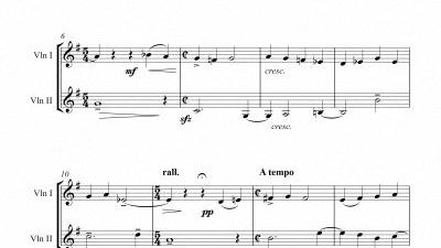 Partitura para dúo de violín III - Nivel de dificultad: bajo