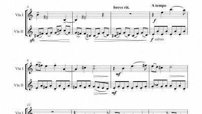 Partitura para dúo de violín IV - Nivel de dificultad: medio