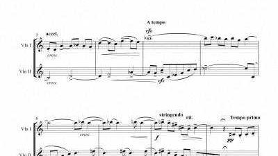 Partitura para dúo de violín V - Nivel de dificultad: medio