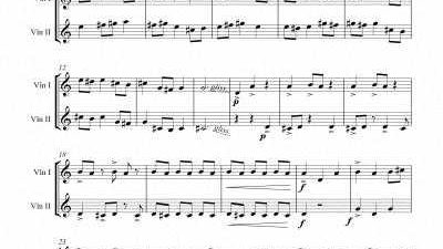 Partitura para dúo de violín VI - Nivel de dificultad: medio