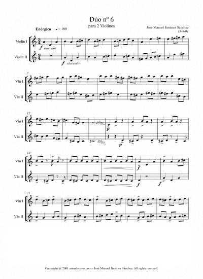 Partitura para dúo de violín VI – Nivel de dificultad: medio