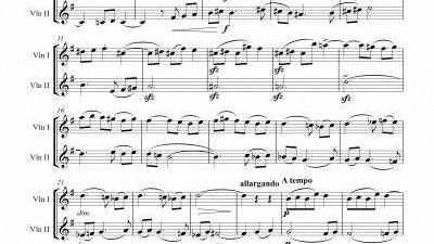 Partitura para dúo de violín VII - Nivel de dificultad: medio