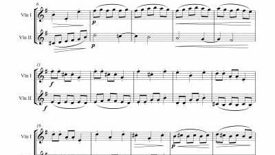 Partitura para dúo de violín VIII - Nivel de dificultad: medio
