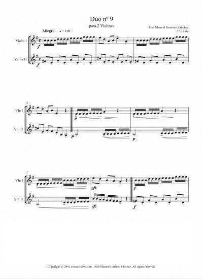 Partitura para dúo de violín IX – Nivel de dificultad: medio