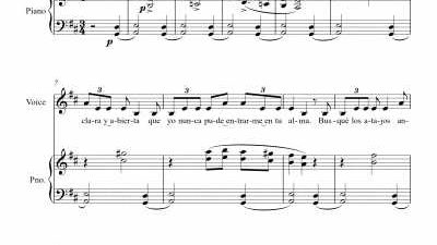 Partitura para voz y piano III - Nivel de dificultad: medio