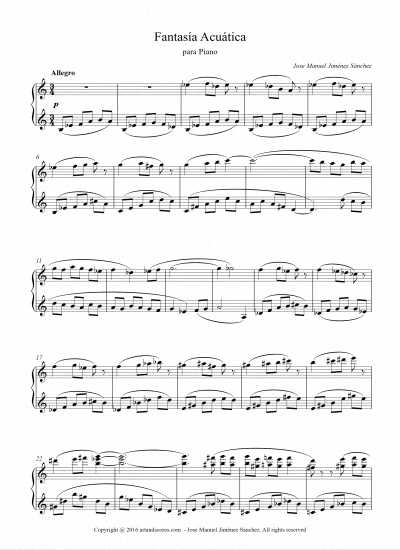 Partitura para piano V – Nivel de dificultad: medio