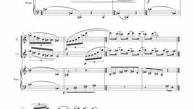 Partitura para flauta, clarinete y piano - Nivel de dificultad: alto