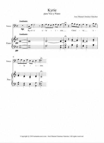 Partitura para voz y piano IV – Nivel de dificultad: medio