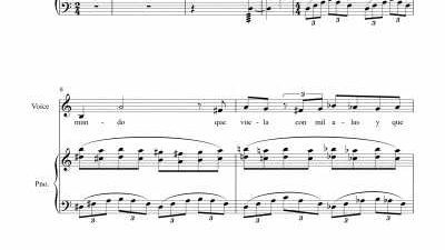 Partitura para voz y piano II - Nivel de dificultad: medio