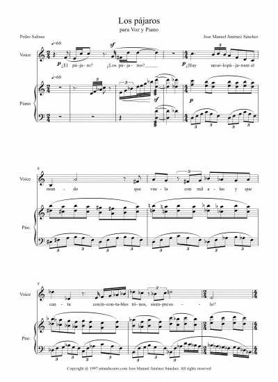 Partitura para voz y piano II – Nivel de dificultad: medio