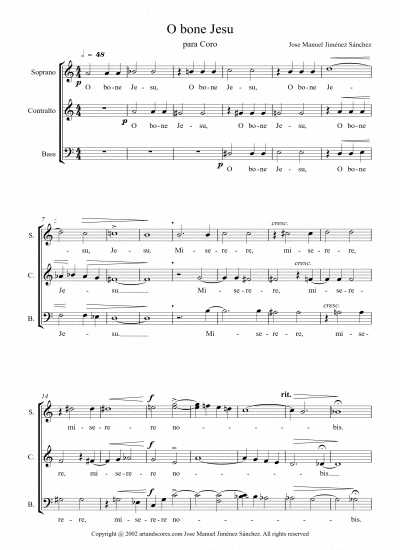 Partitura para coro II – Nivel de dificultad: medio