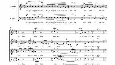 Partitura para coro V - Nivel de dificultad: medio
