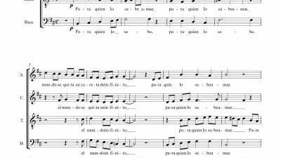 Partitura para coro VII - Nivel de dificultad: medio