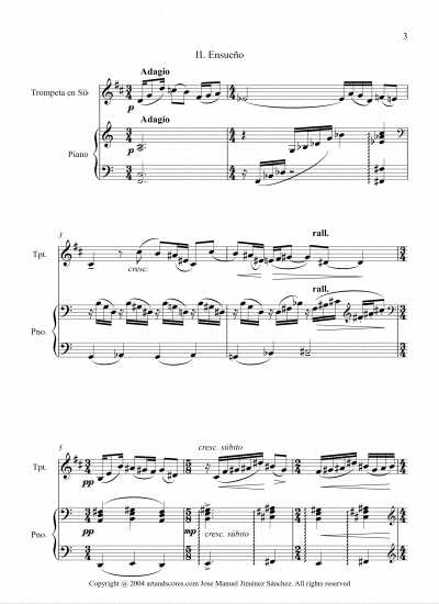 Partitura para trompeta y piano II – Nivel de dificultad: medio