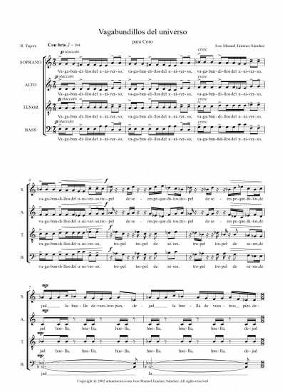 Partitura para coro III – Nivel de dificultad: medio