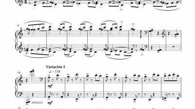 Partitura para piano I - Nivel de dificultad: alto