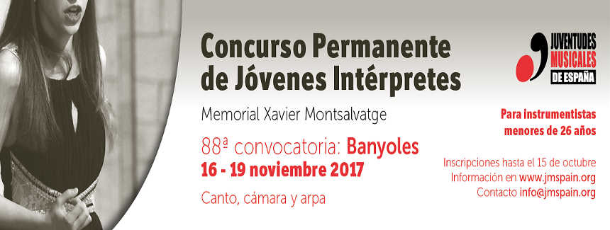 Concurso Permanente de Jóvenes Intérpretes – Canto, Arpa y Música de Cámara
