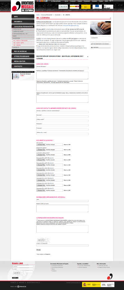 Concurso Permanente de Jóvenes Intérpretes – Canto, Arpa y Música de Cámara