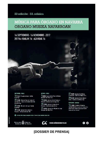 33 ciclo de Música para Órgano en Navarra