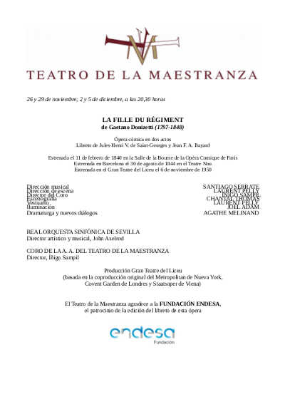 LA FILLE DU RÉGIMENT en el Maestranza LA FILLE DU RÉGIMENT en el Maestranza