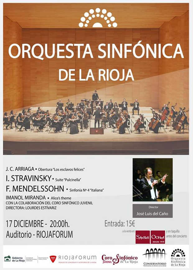 La Orquesta Sinfónica de La Rioja interpretará a Stravinsky, Arriaga y Mendelssohn La Orquesta Sinfónica de La Rioja interpretará a Stravinsky, Arriaga y Mendelssohn