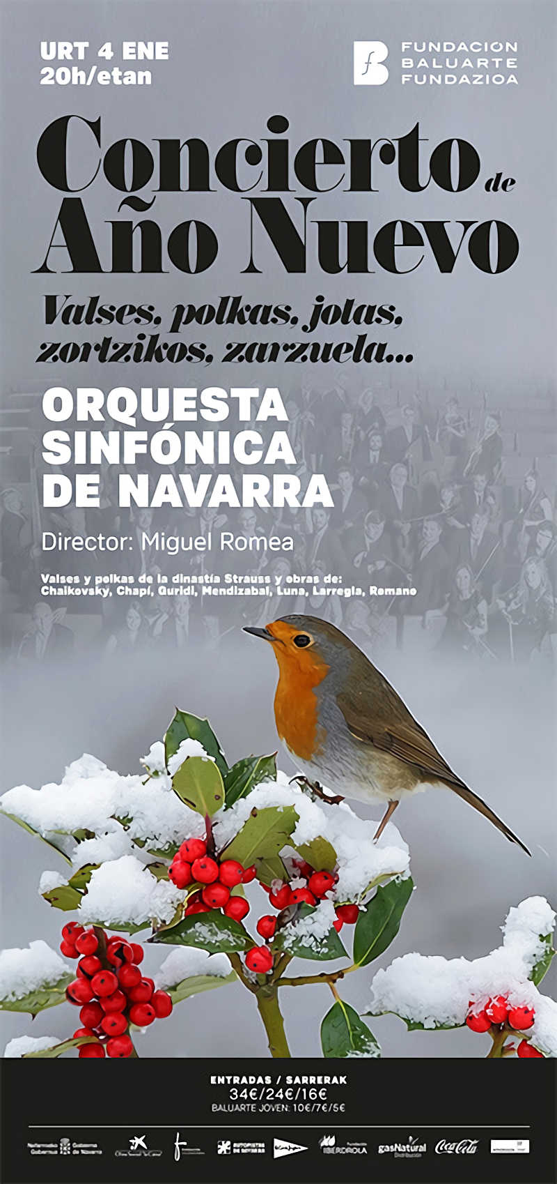 Concierto de Año Nuevo – Valses, polcas, jotas, zortzikos y zarzuelas | Orquesta Sinfónica de Navarra Concierto de Año Nuevo – Valses, polcas, jotas, zortzikos y zarzuelas | Orquesta Sinfónica de Navarra