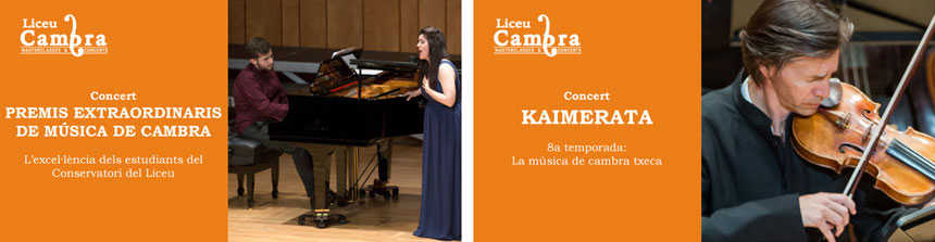 LICEU CAMBRA 2018 – Los grandes referentes de la música a tu alcance en el Conservatori