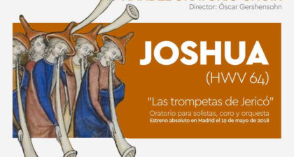 La Handel Oratorio Society convoca audiciones para formar parte del coro de su 2º proyecto: Joshua