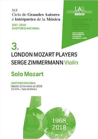 The London Mozart Players junto al violín de Serge Zimmermann en «Solo Mozart» en la UAM
