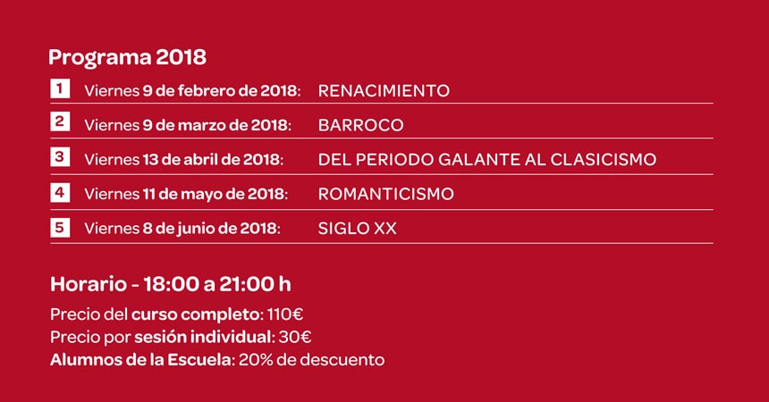 Curso Historia de la Música, por Rodrigo Guerrero en la Escuela Coral de Madrid