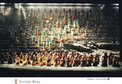 Imagen original de Aída en el inicio de la temporada de 1998 en el Teatro Real. Javier del Real / Teatro Real