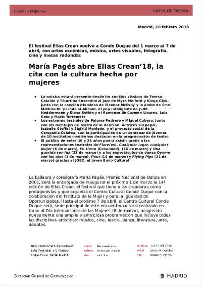 De Teresa Catalán y Tiburtina Ensemble al jazz de Myra Melford y Kinga Glyk en Ellas Crean’18