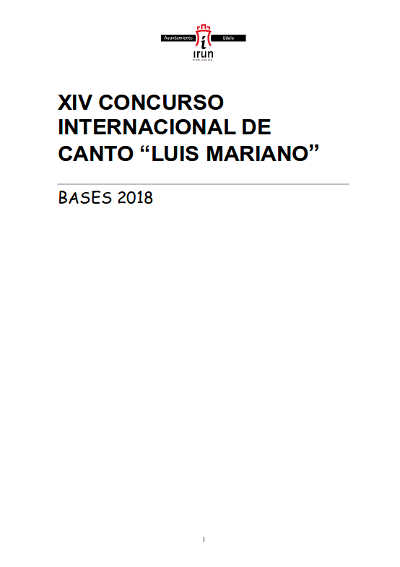 Irún convoca el XIV Concurso Internacional de Canto Luis Mariano