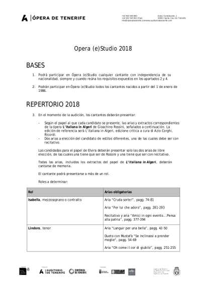 Abierto el plazo para participar en la ópera ‘La italiana en Argel’ en Opera (e)Studio