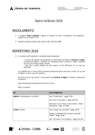 Abierto el plazo para participar en la ópera ‘La italiana en Argel’ en Opera (e)Studio