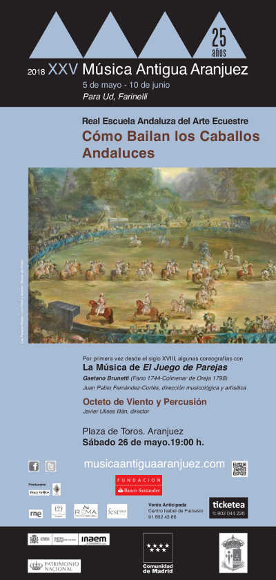 XXV Festival Música Antigua Aranjuez 2018, dedicado a Farinelli
