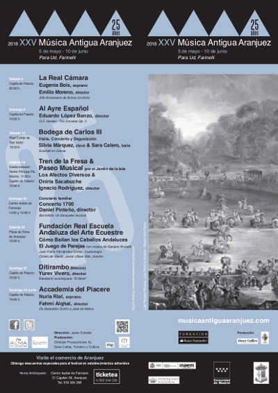 XXV Festival Música Antigua Aranjuez 2018, dedicado a Farinelli