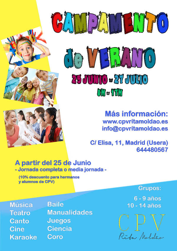 Campamento Artístico de Verano 2018 en la Escuela CPV Rita Moldão