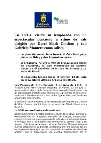 La OFGC cierra su temporada con un espectacular concierto a ritmo de vals La OFGC cierra su temporada con un espectacular concierto a ritmo de vals