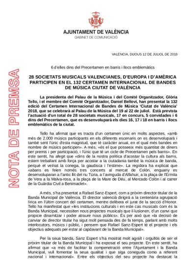 132º Certamen Internacional de Bandas de Música Ciutat de València