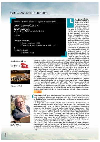 La Orquesta Sinfónica RTVE abre la 67ª edición del Festival Internacional de Santander